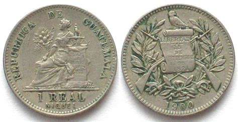 GUATEMALA 1 Real 1900 Cu Ni XF EF MA Shops