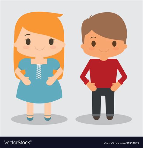 Boy and girl kid cartoon design Royalty Free Vector Image