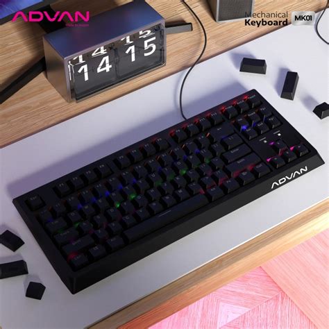 Promo Keyboard Gaming Mechanical ADVAN MK01 Gaming Keyboard TKL Rainbow