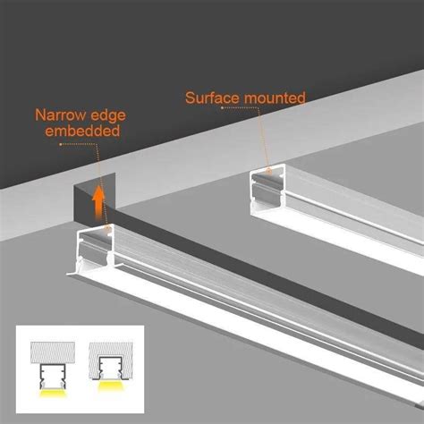 100cm V U YW Style LED Aluminum Profile Linear Channel With Cover Home