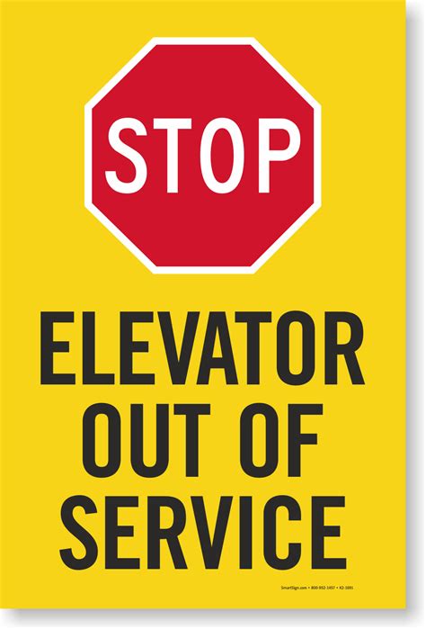 Elevator Out Of Order Sign Printable