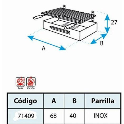 Imex El Zorro 71409 Cassetto Per Barbecue Con Griglia Inox 68 X 40 X