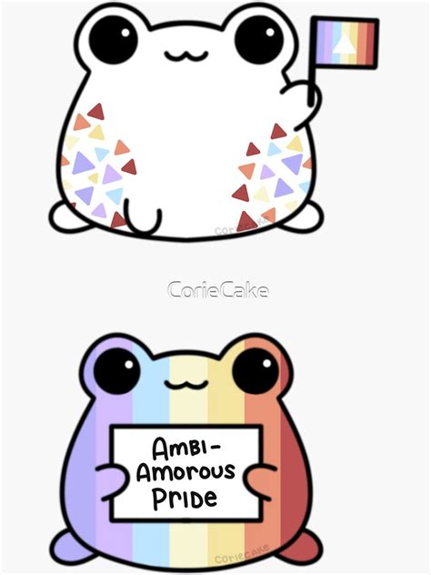 Ambiamorous Pride Frogs Sticker For Sale By Coriecake Redbubble