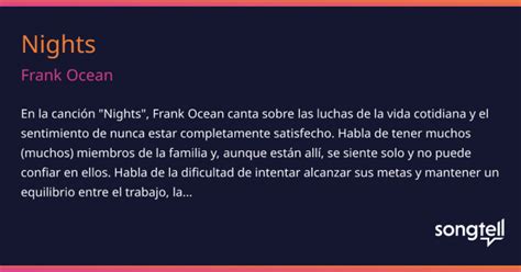 Significado De La Canci N Nights De Frank Ocean