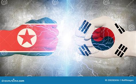 South Korea Vs North Korea Stock Illustration Illustration Of