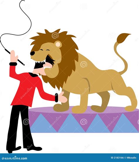 Lion Tamer With Lion Cartoon Vector | CartoonDealer.com #45673241