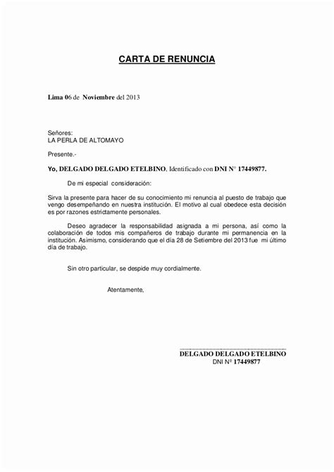 50 Formato De Carta De Renuncia