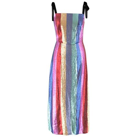 Rixo Zara Rainbow Striped Sequin Dress Xs At 1stdibs Rixo Rainbow