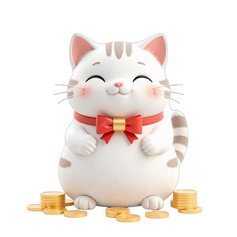 Cat God Of Wealth And Gold Coins, Cat God, Fortune, Gold PNG
