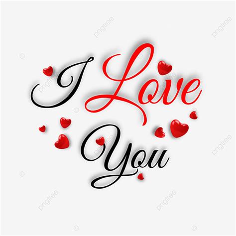 I Love You Clipart Transparent Png Hd I Love You Typography With Red