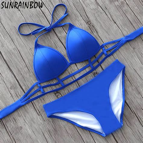 Sunrainbow Newest Sexy Women Bikinis Push Up Bikini Set Patchwork