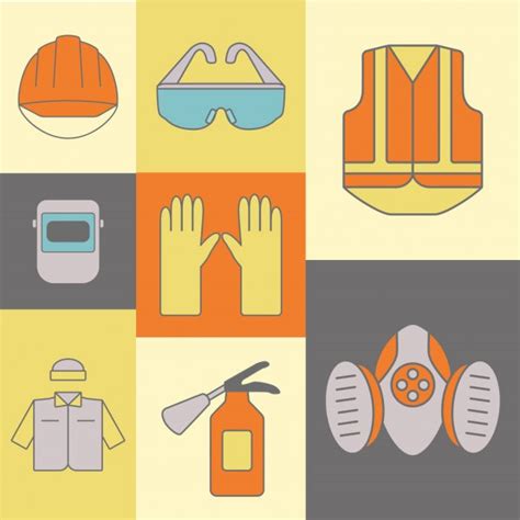 Job Safety Equipment Vector Icons Set Stock Vector Mssa