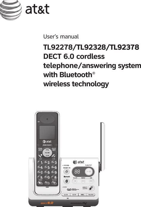 VTech Telecommunications 80 6684 00 1 9GHZ CORDLESS PHONE User Manual