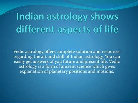 Ppt Indian Astrology Shows Different Aspects Of Life Powerpoint