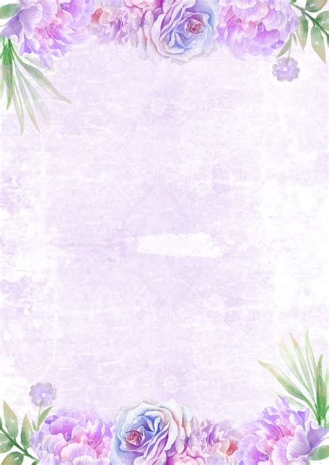 Flower With A Texture Of Purple Page Border Background Word Template ...