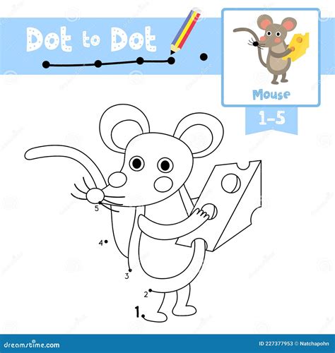 Dot To Dot Educational Game And Coloring Book Mouse Holding Cheese