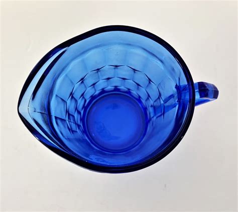 Vintage Shirley Temple Pitcher Cobalt Blue Glass Circa 1930s Etsy