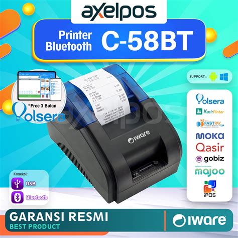 Jual PRINTER BLUETOOTH KASIR IWARE C 58BT SUPPORT CASH DRAWER Shopee