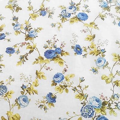 Amazon Anydesign Vintage Floral Tablecloth Blue White Flower