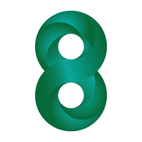 shine infinity  number logo design  green gradient color
