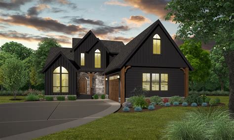 Patriarch | Two Story American Gothic Home Design with Garage X-23 Goth