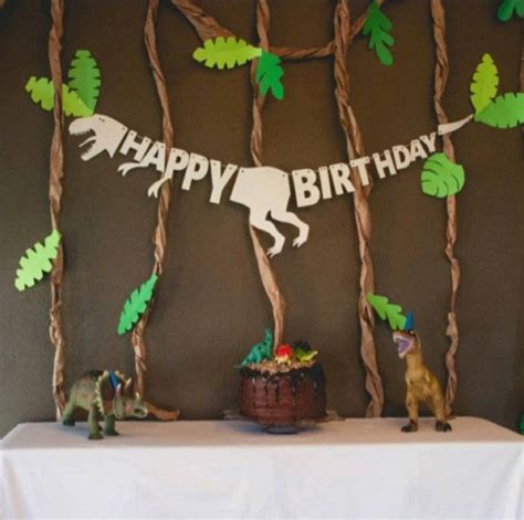 Banner De Cumpleaños De Dinosaurio Toppers De Cupcake Dinosaur Themed Birthday Party Park