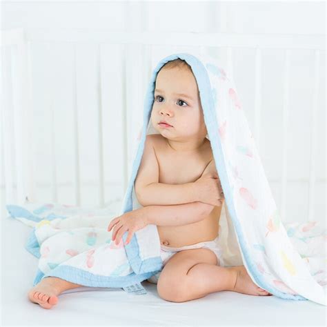 Autumn Winter Baby Blanket Newborn Six Layer Gauze Wrap Thicken Bamboo