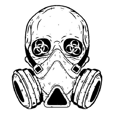 A Black And White Drawing Of A Gas Mask