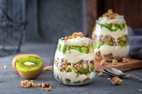 Verrines Kiwi Granola La Recette