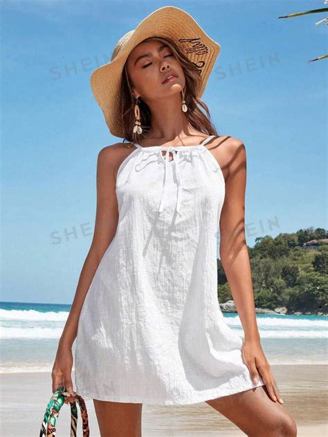 Shein S Lido Amarra O Frontal Cami Vestido De Cobertura Shein Brasil