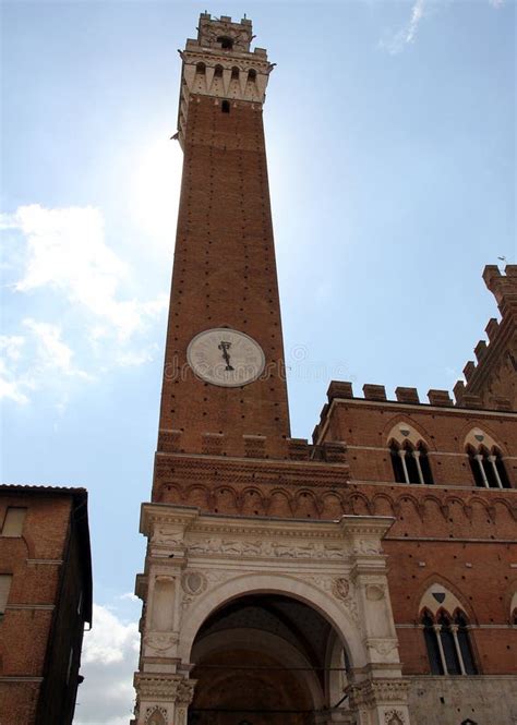 Mangia Tower Torres Del Mangia And Palazzo Pubblico The City Hall Siena