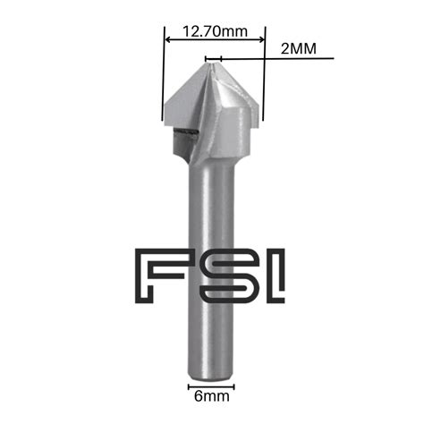 FRESA PARA DOBRAR ACM 2 12 7MMX45º HASTE 6MM FSI Fresas para