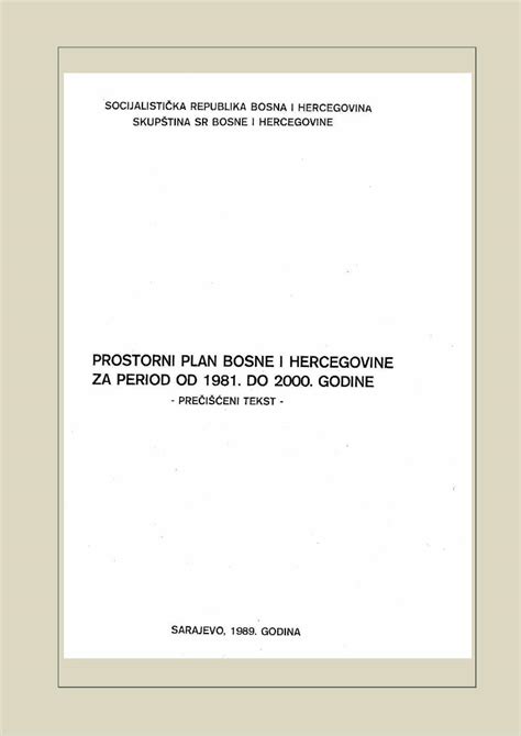 PDF PROSTORNI PLAN BiH 1981 2000 Precisceni Tekst Pdf DOKUMEN TIPS