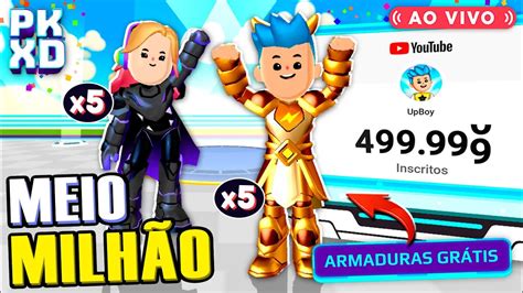 5 Armaduras GRÁTIS NIMDA ou ADMIN 500K do UpBoy no PK XD YouTube