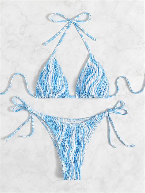 Wholesale Fashion Triangle Printing Tethered Backless Beach Bikini Nihaojewelry