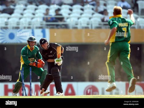 New Zealand S Lou Vincent Is Clean Bowled Off The Bowling Of South