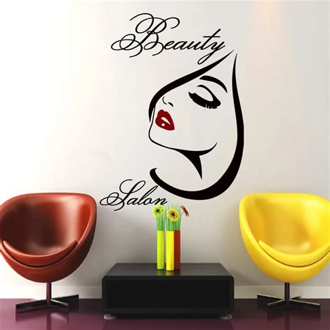 Beauty Salon Wall Art Girl Decal Vinyl Decals Wall Sticker Barbershop Living Room Bedroom Home