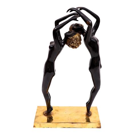 Early 20th Century Art Deco French Patinated Bronze Nude Figural Sculpture Woman Man Chairish