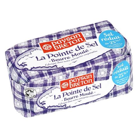 Beurre Moulé à La Pointe De Sel Paysan Breton 250 G Bam Courses