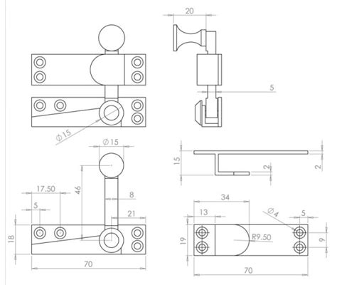 Jedo Heavy Quadrant Sash Fasteners Heavy Quadrant Sash Fastener Satin