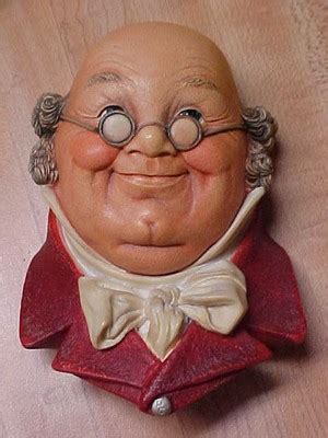 Vintage Chalkware Wall Hanging Mr Pickwick Bossons Head Nice