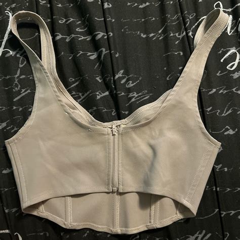 Nude Beige Corset Top Zipper Back Can Fit A S M Tic Depop