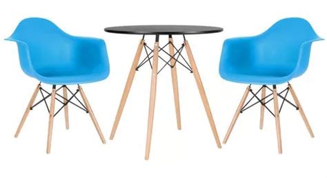 Juego De Mesa De Comedor Eames Wood De 70 Cm 2 Sillas Mesa Daw Cores