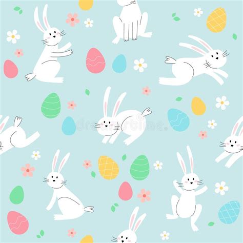 Easter Bunny Trendy Pattern Minimalist Holiday Characters Cute