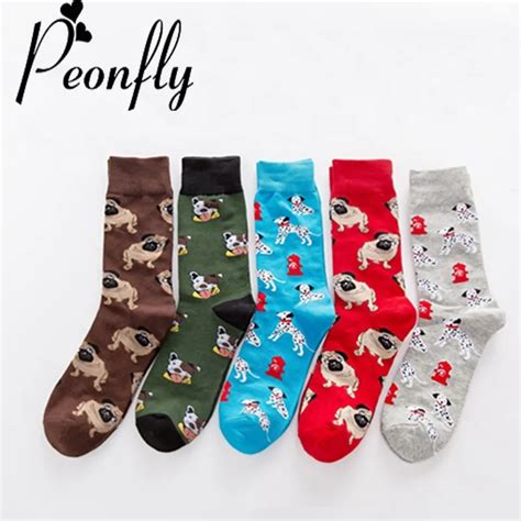 Peonfly meias masculinas coloridas meias divertidas e engraçadas