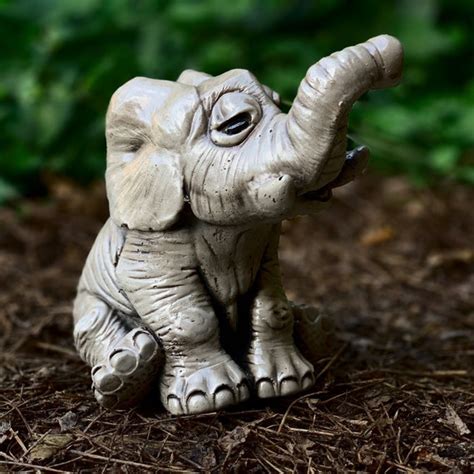 Sitting Elephant Statue Garden Elephant Decor Cement Elephant - Etsy