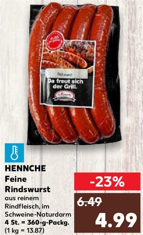 Hennche Feine Rindswurst G Packg Angebot Bei Kaufland