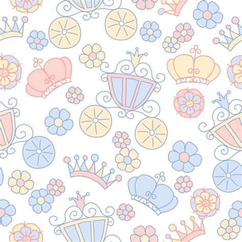 Premium Vector Hand Drawn Vector Seamless Princess Pattern