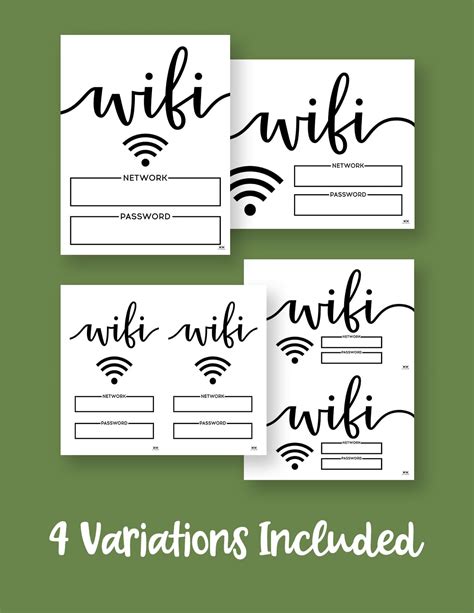wifi password sign free printable 1