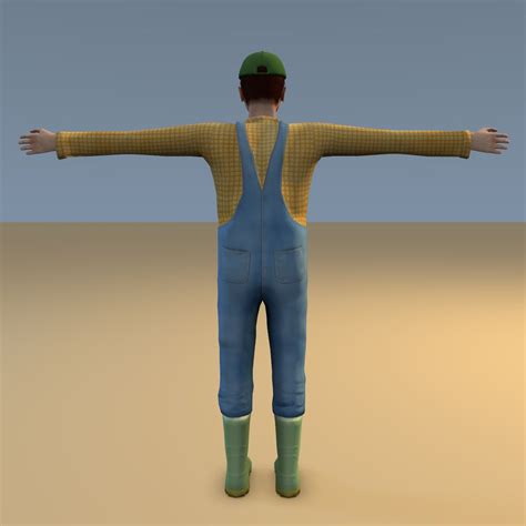 Farmer Low Poly 3d Model 40 Blend Fbx Obj Ma Free3d